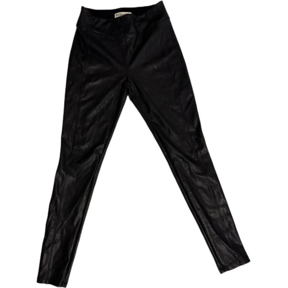 Mudd High Rise Waist Ponte Leggings Black Faux Leather Women's Size Small